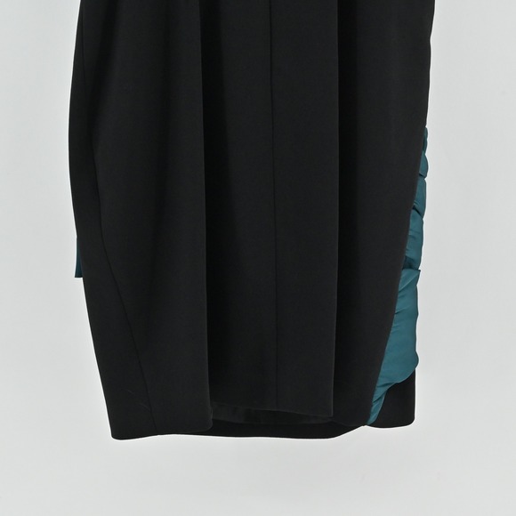 JILL STUART Two Tone Side Wrap Mini Dress Size 0 Black Green Cocktail Party Luxe - Picture 13 of 13